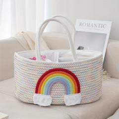 Stylish Woven Storage Basket Diaper Bag Organizer