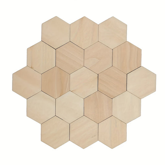 Hexagonal DIY Wood Chips Hexagon Blank Wood Chips Embellishments