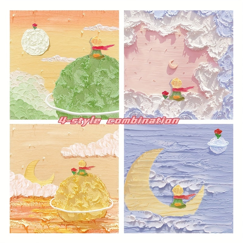 80 Sheets Painting Style Sticky Notes, Small Fresh Message Note Stickers