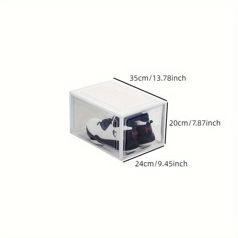 Plastic Shoe Rack Box With Door Shoe Storage Box Dust-proof Stackable Shoe Cabin