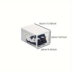 Plastic Shoe Rack Box With Door Shoe Storage Box Dust-proof Stackable Shoe Cabin