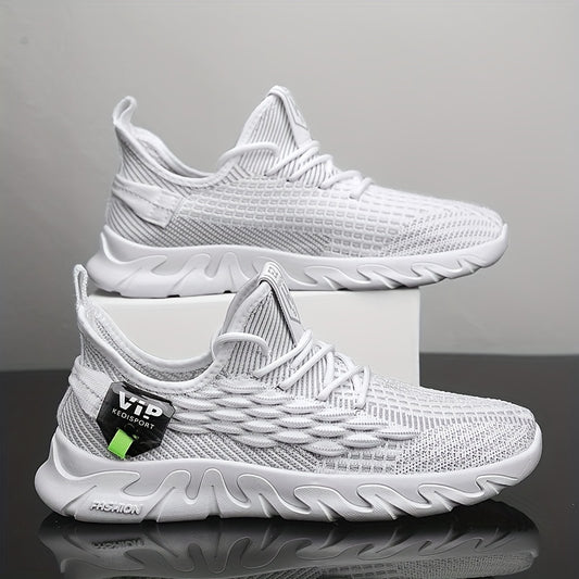Men's Fish Scale Lace-Up Sneakers Lightweight Running Shoes