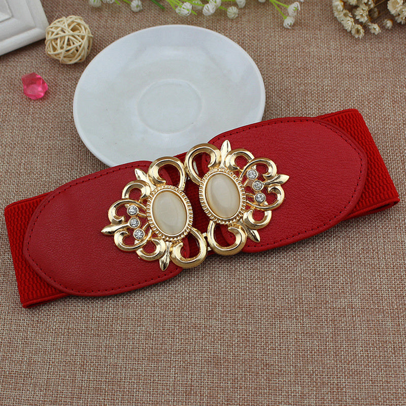 Women Vintage Wide Belt Stretch Dress Accessories