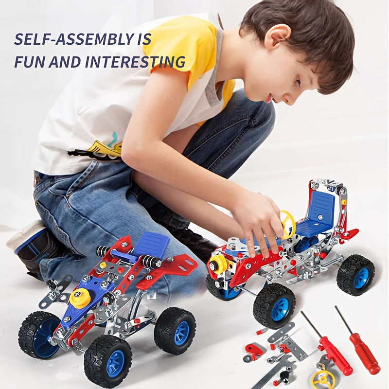 171pcs Retro Car Metal Assembly Building Blocks Nut Toy DIY Halloween