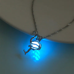 Moon Pendant Necklace Glowing Night Adjustable Neck Chain Women Party Clothing