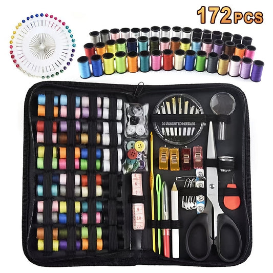 172pcs Sewing Kit for DIY Beginners Adults Emergency Summer Campers Travel Home