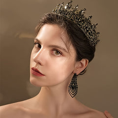 Baroque Queen Crowns Crystal Tiaras Bride Wedding Princess Rhinestone Bridal