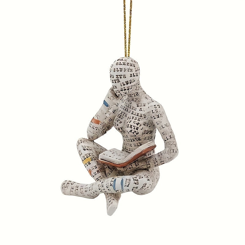 Reading Woman Statue Pendant Bookshelf Decoration Toy