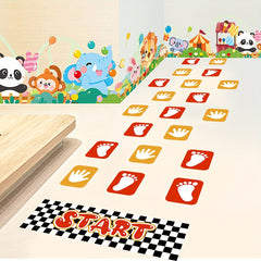 Hopscotch Children Game Floor Stickers Removable Lattice Design