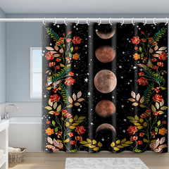 Tarot Moon Shower Curtain Set with 12 Hooks