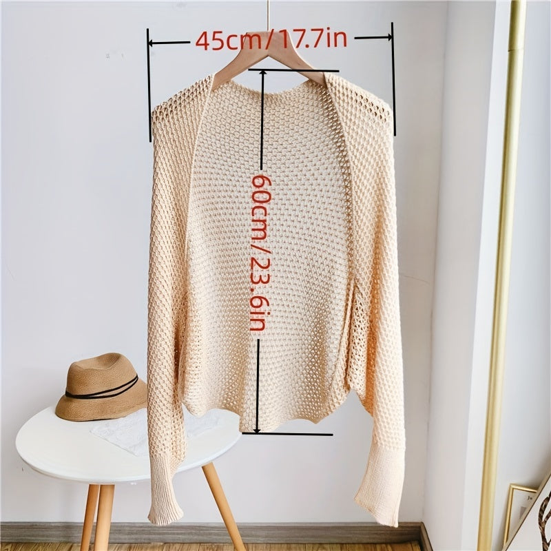 Knit Hollow Out Shawl Solid Outwear Cardigan for Evening Party Dress