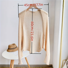 Knit Hollow Out Shawl Solid Outwear Cardigan for Evening Party Dress
