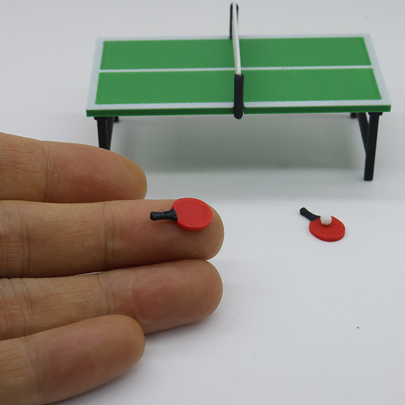Mini Table Tennis Set Plastic Accessories for Toy House Decoration