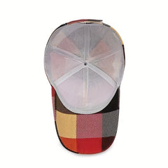 Unisex Plaid Flower Peaked Cap Baseball Cap Sun Hat