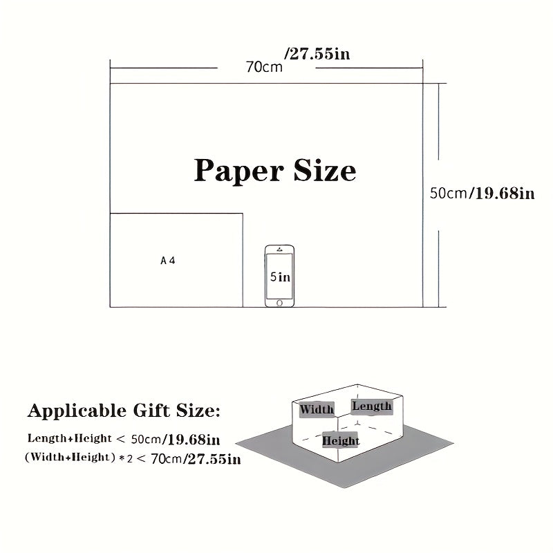 7pcs Colorful Cartoon Birthday Gift Wrapping Paper Roll