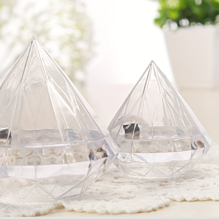 6pcs Artificial Diamond Plastic Boxes Packaging Box for Christmas Decoration