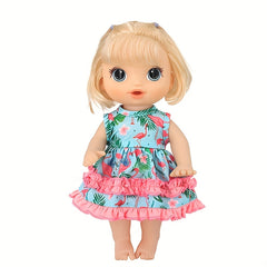 Rainbow Flamingo Dress for 12-Inch Baby Dolls - Perfect Party Game Outfit