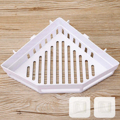 Corner Shower Caddy Bathroom Plastic Shelf No Drilling Wall Suction Storage