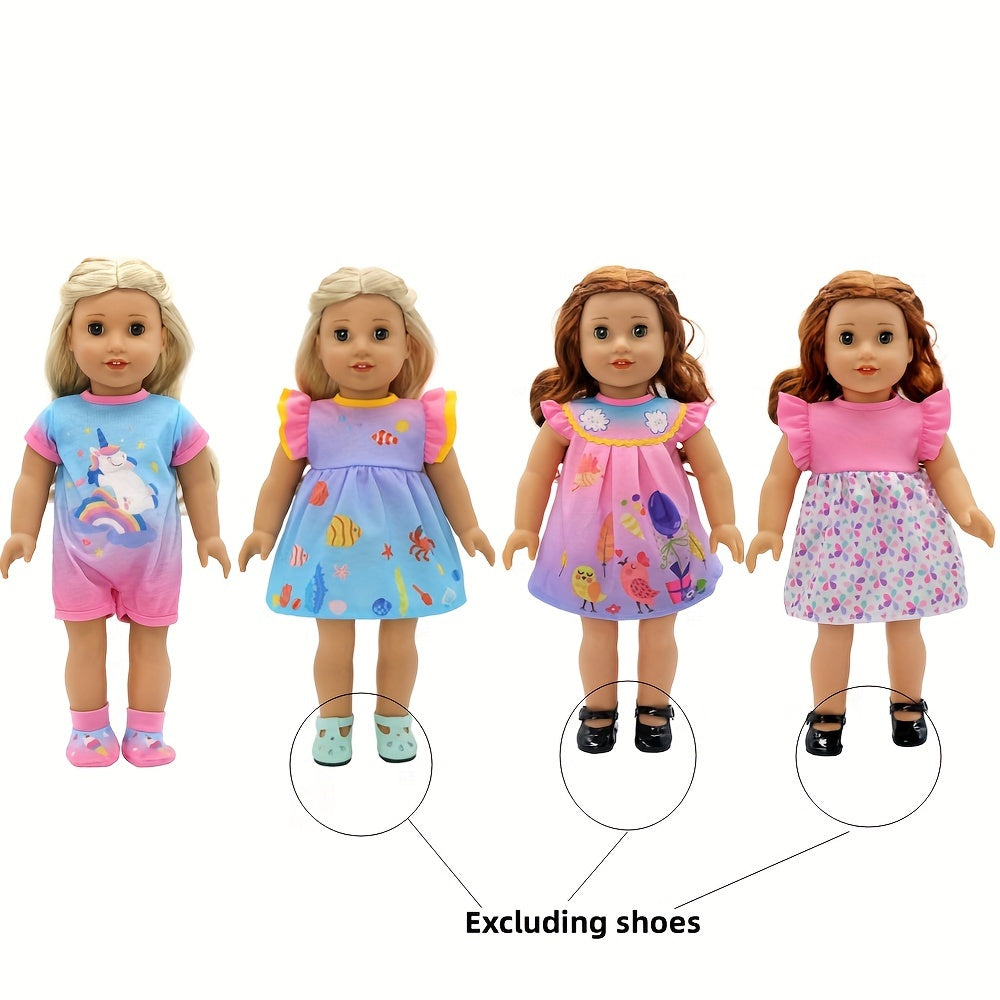 Animal Pattern Doll Clothes for 10-17 Inch Newborn Dolls