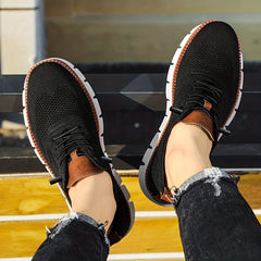 Men's Woven Walking Shoes Lightweight Business Outdoor Casual Shoes