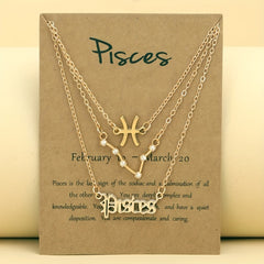 Zodiac Symbols Thin Chain Anklet Friendship Bracelet Gift For Women