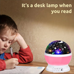 Kids Star Projector Night Light w/ Adjustable Colors & Timer Baby Moon Star Lamp