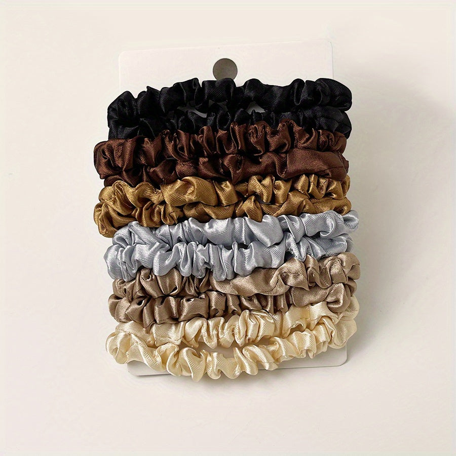 12 Pcs Solid Hair Tie Elastic Scrunchie Ponytail Hair Rope for Girls Women