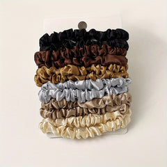 12 Pcs Solid Hair Tie Elastic Scrunchie Ponytail Hair Rope for Girls Women