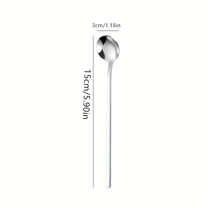 3pcs Stainless Steel Dessert Spoon Modern Stirring Spoon Reusable