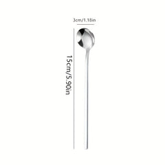 3pcs Stainless Steel Dessert Spoon Modern Stirring Spoon Reusable