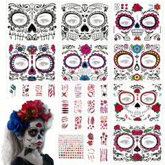 28pcs Halloween Face Stickers Eye Face Scar Tattoo Sticker For Party Decor