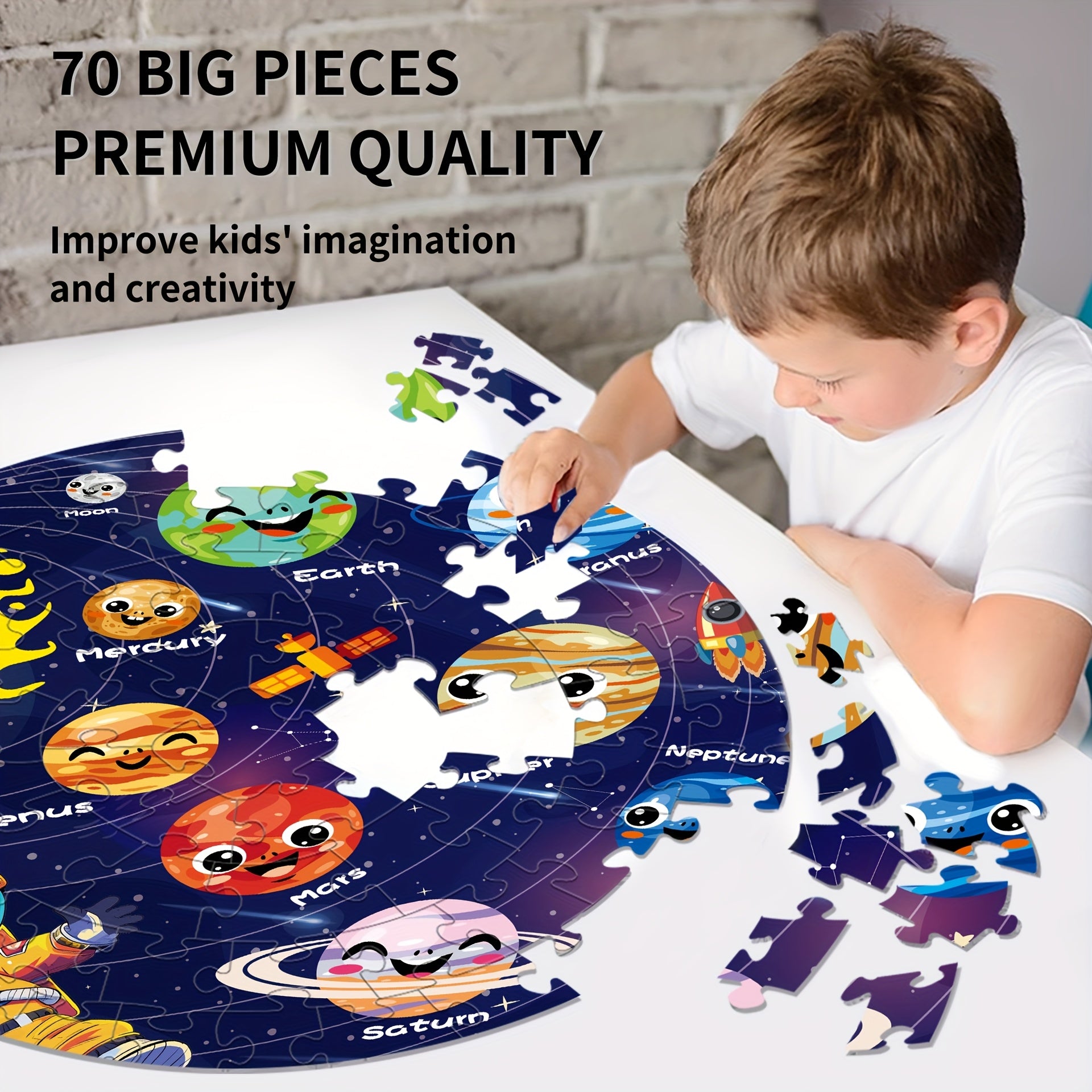 Educational Glow in Dark Solar System Puzzle for Kids Ages 5-8
