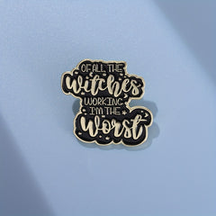 Worst Witch Enamel Pins Gothic Punk Brooches Lapel Badges Jewelry Gift