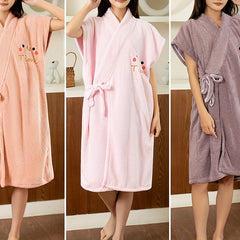 Adjustable Closure Bath Wrap Absorbent Bath Skirt Wearable Bath Robe