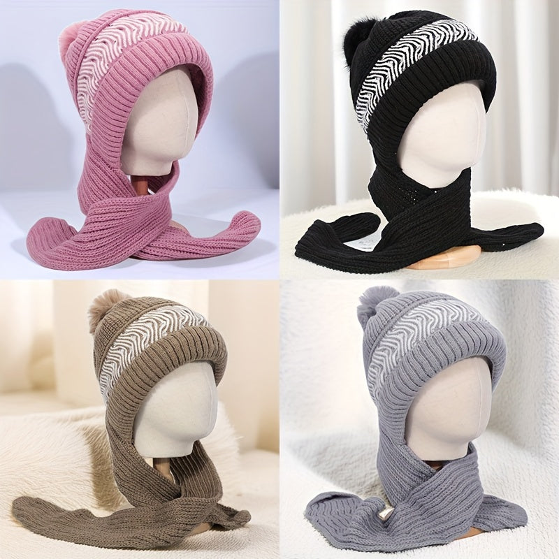 Winter Beanie Hat & Scarf Set Knitted Warmth for Men and Women
