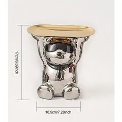 Ceramic Bear Jewelry Tray Sunglasses Bear Storage Decoration Tray
