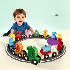 Wooden Magnetic Train Number Puzzle Toy 1-10 Interactive Learning Game