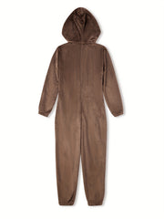 Bear Pajama Jumpsuit Long Sleeve Plush Pajama Women's Lingerie