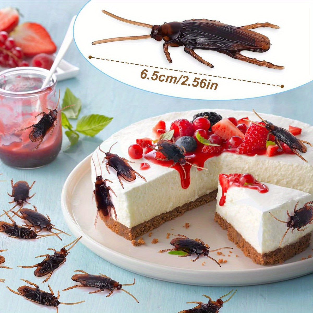 98pcs Realistic Roach Set Halloween Horror Insect Props Party Prank Decorations