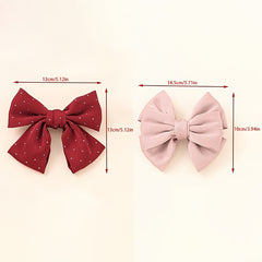 Sweet Rhinestone Bow Hair Clip for Women