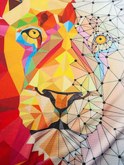 Lion Print Unisex Crew Neck T Shirt - Breathable Graphic Top