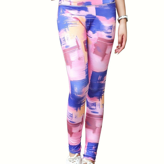 Block Print Skinning Yoga Pants Fitness Leggings