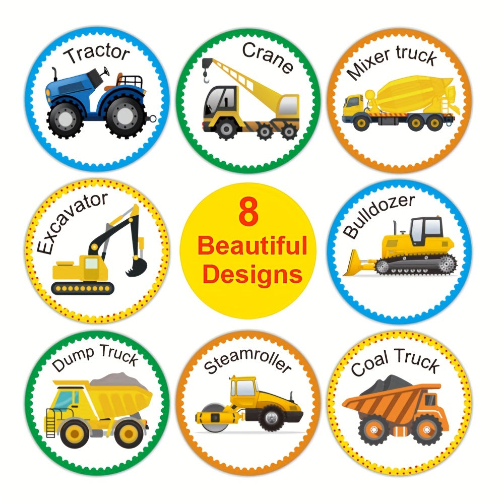 500pcs Truck Stickers For Kids Reward Construction Car Birthday Party