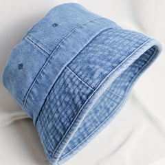 Distressed Denim Bucket Hat Casual Sunscreen Fisherman Cap