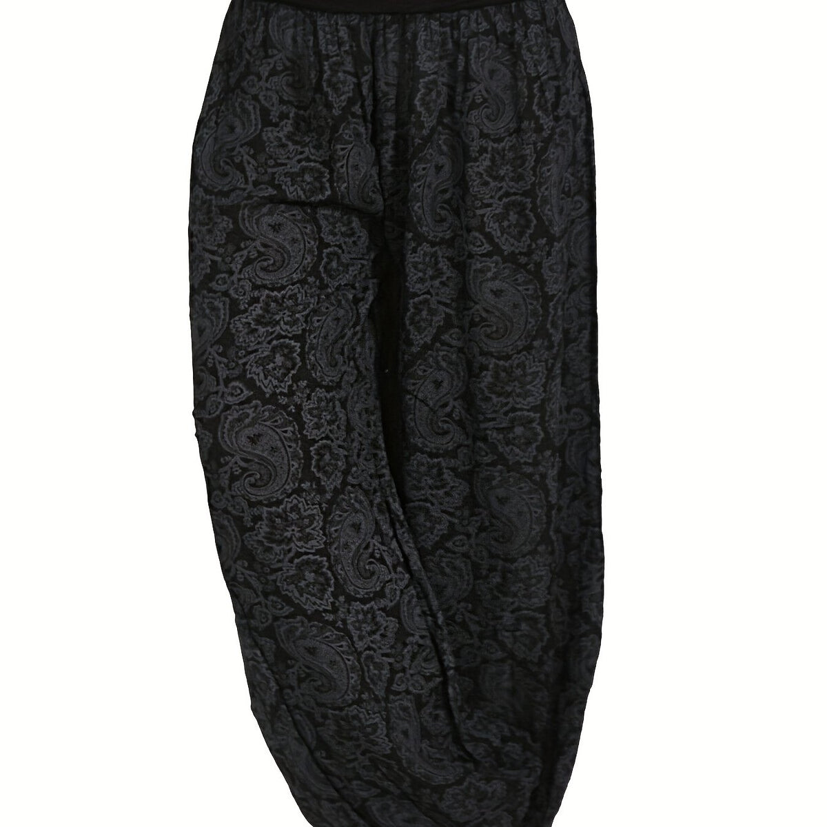  Boho Paisley Print Ruched Loose Fit Baggy Pants