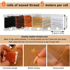 59pcs Leather Sewing Kit Needles Heavy Duty Upholstery Repair Waxed