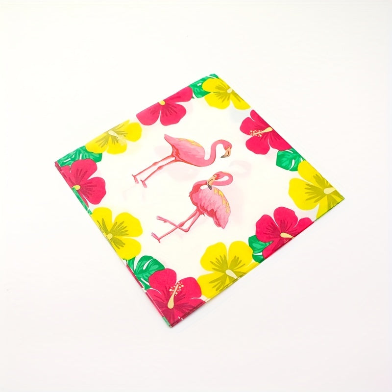 Tropical Hawaiian Flamingo Party Tableware Set For 20 Guests