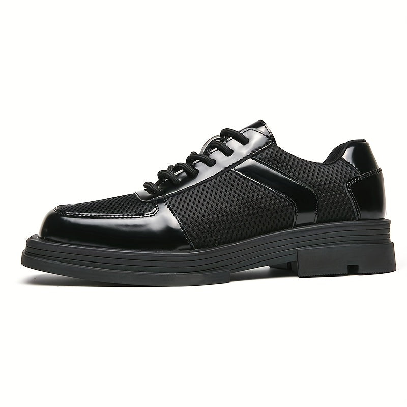 Women's Square Toe Oxfords Breathable Mesh Lace Up Low Top Shoes