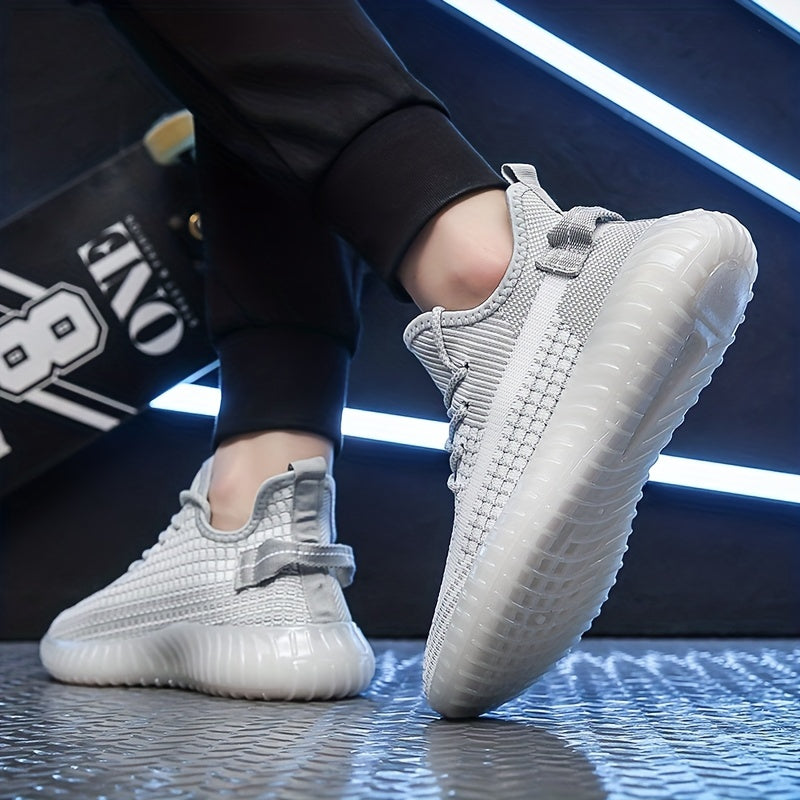 Men's Slip On High Top Sneakers Lightweight Woven Knit Shoes