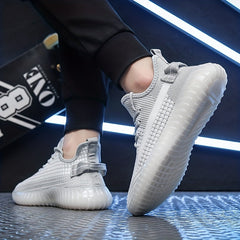 Men's Slip On High Top Sneakers Lightweight Woven Knit Shoes